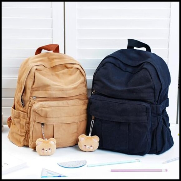 Vintage Canvas Daypack Small Backpack Purse Casual Travel Lightweight Retro main image 4